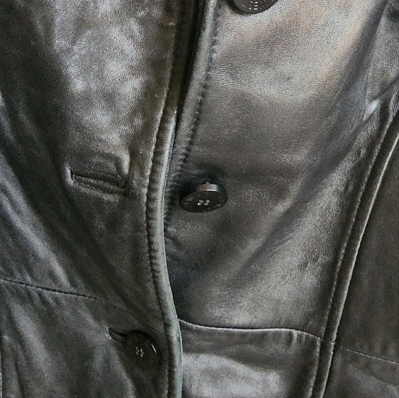 Great preloved condition- Nine West leather blazer. Size Small. Black,heavy. - Picture 2 of 7